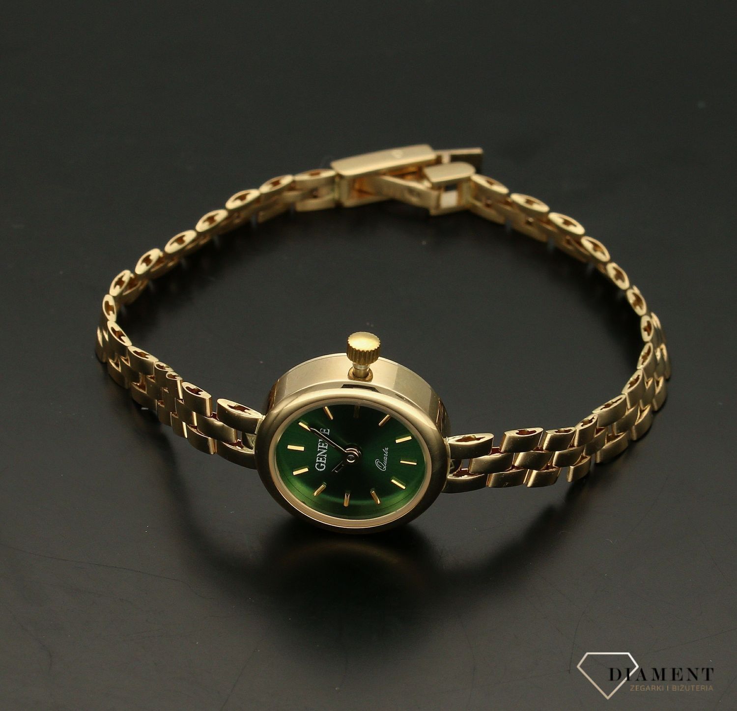 Złoty zegarek Geneve damski 585 biżuteryjna bransoletka ZG 178A. Złote zegarki- te szykowe czasomierze skierowane są dla osób ceniących elegancję i prestiż, a także stanowią ekskluzywny element biżuterii (2).jpg